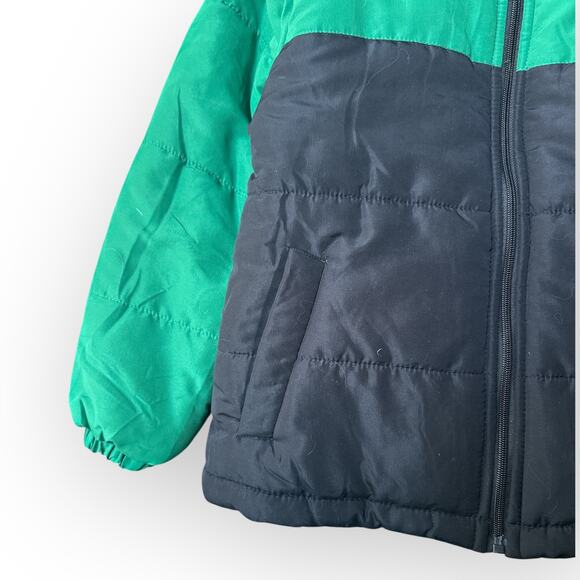 Operation Warm Quilted Color Block Boy’s Winter Jacket, Size 10/12, Green Black - Picture 6 of 8